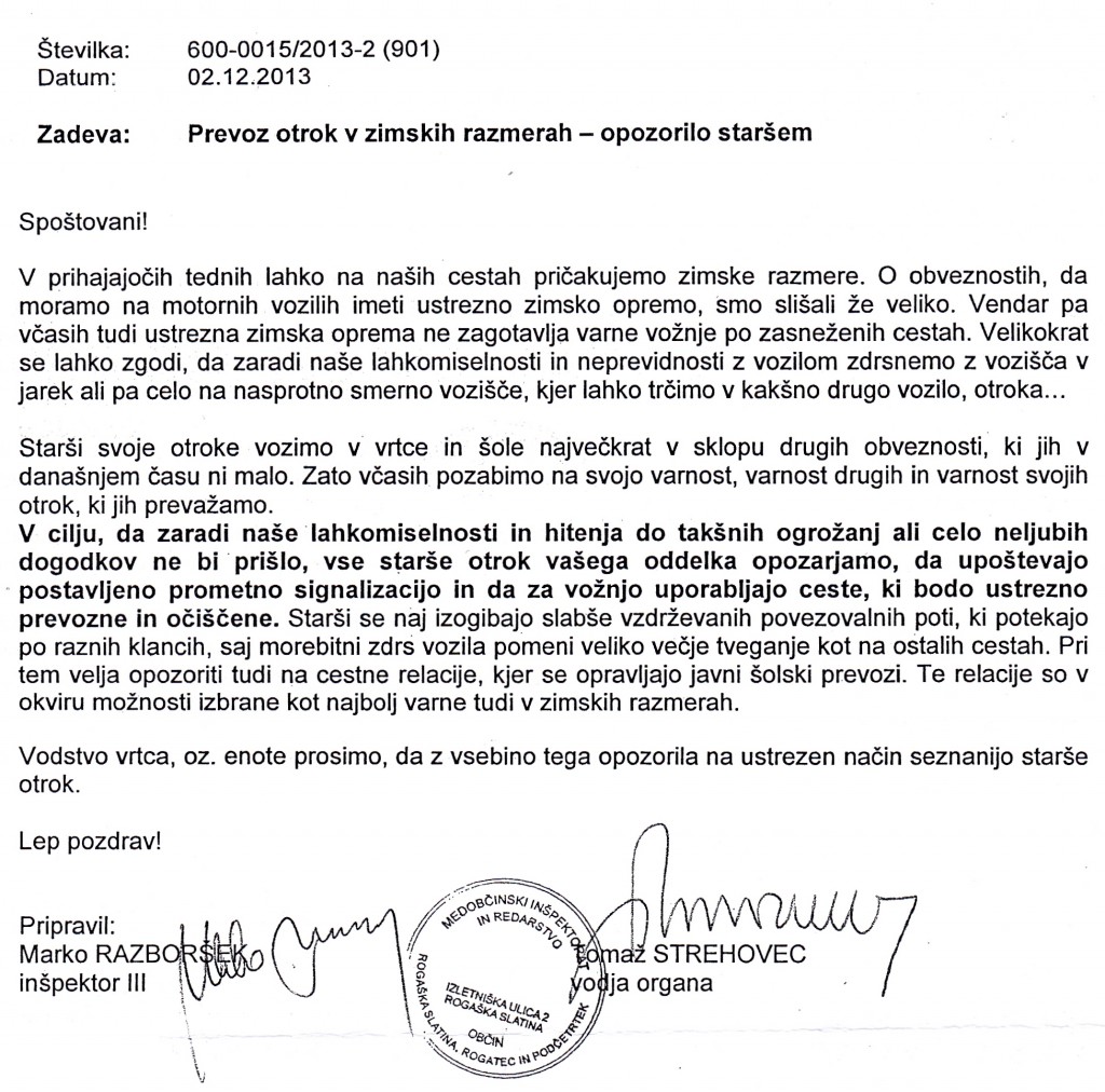 Prevoz otrok